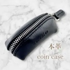 小銭入れ 極小 本革 コインケース 本皮 YKK 500円玉も余裕 ブラック