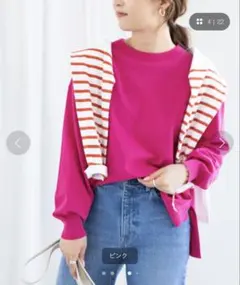 SLOBE IENA アイスコットンクルーネックプルオーバー　ピンク　フリーのサムネイル