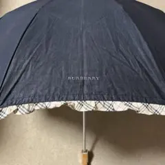 BURBERRY 折りたたみ日傘 フリル チェック柄 ブラックのサムネイル