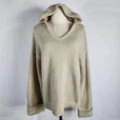 Chico フーディーニット ベージュ パーカー 大きいサイズ ゆったり 部屋着