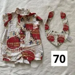 breeze Disney ミッキーフレンズ　半袖　ロンパース　スタイ　セット