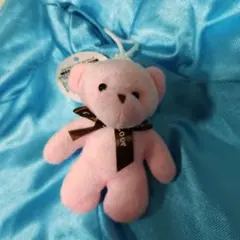 カラフルくまさんストラップ　ピンク