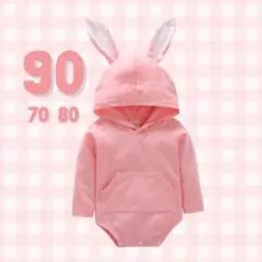 ピンク ロンパース 90cm うさぎ 新品未使用 ロンパース 子ども 人気 韓国