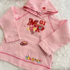 メゾピアノ 130 チアガール みみぽぽ　刺繍 ワッフルトレーナー レトロ希少