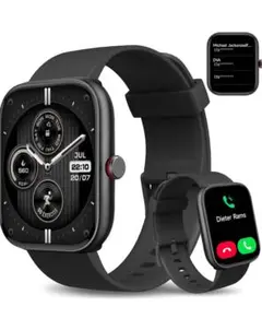 黒 スマートウォッチ Bluetooth 1.91インチ 文字盤 100+運動