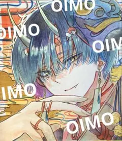 手描きイラスト　オリジナルイラスト　アナログイラスト　水彩画　色紙