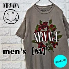 y413【NIRVANA】バンドTシャツ【メンズL】オリーブ - メルカリ