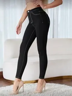 SHEIN ブラック スキニーパンツ ハイウエスト