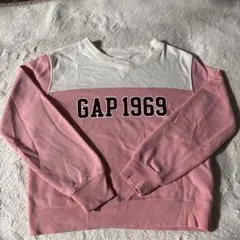 GAP 1969 トレーナー XL (12) ピンク/ホワイト