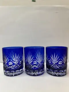 江戸切子　ロックグラス　3点セット