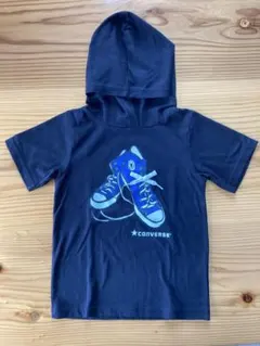 CONVERSE フード付き半袖Tシャツ ブラック 120cmのサムネイル