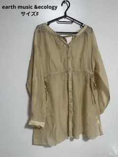 earth music &ecology 長袖　シアー　ブラウス　チュニック