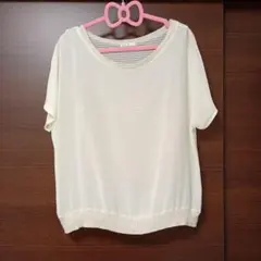 ELLE アイボリー シースルー半袖シャツのサムネイル