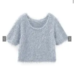 ラメシャギーショート丈ニットトップス[kz630]