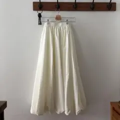 ロングバルーンスカート　白　ホワイト
