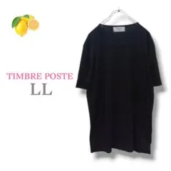 9『ティンブレポスト』メンズ 半袖ブラック Vネック Tシャツ【LL】