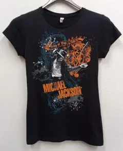 古着 00s マイケルジャクソン 半袖 シャツ サイン ブラック 黒 イエロー④ レディース] 1990s USA製 ヴィンテージ マイケルジャクソン
