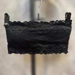 ブラックレースチューブトップ