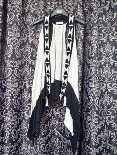 AZUL BY MOUSSY 幾何学柄 ウォーターフォール ベスト ジレ