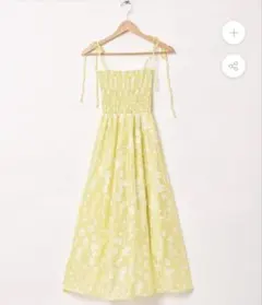 Meridian 花柄 シャーリング キャミソールワンピース