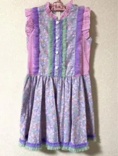 fafa ワンピース　ラベンダーフラワー　140cm used