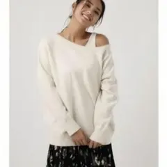 AZUL by moussy 2way knit set tops ニット