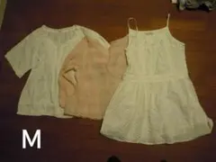 【SALE】五分丈・長袖トップス ワンピ付き3点セット サイズM yn