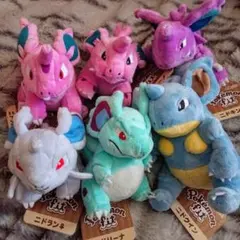 ポケモンfit ぬいぐるみ タグ付き ニドラン 家族 6点セット まとめ売り