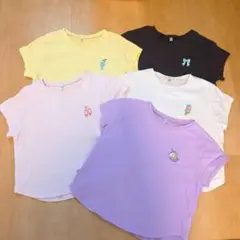 120サイズ Tシャツ ５枚セット（刺繍デザイン）