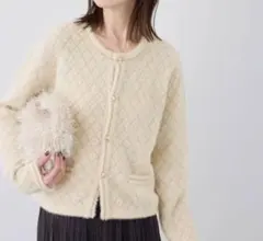 ロペピクニック　ラメフェザーカーディガン