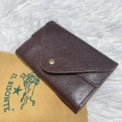 極美品　イルビゾンテ　古銭入れ　カードケース　折り財布　ダークブラウン