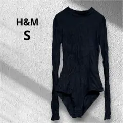 セクシー✨H&M 背中あき ボディーTシャツ【S】バックオープン 黒のサムネイル