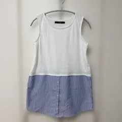 OFALO ノースリーブ カットソー ストライプ切替