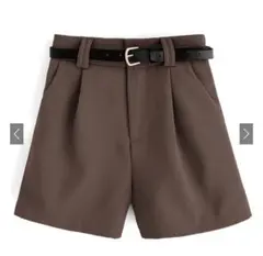 ベルト付きショートパンツ[at1993]モカM