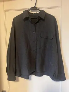 ユニクロ　ヘビーフランネルクロップドシャツジャケット