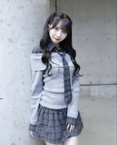 RESEXXY シャツレイヤードニットトップス スカート セットアップ