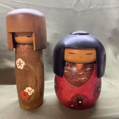 価格交渉OK】創作こけし 黒塗り 梅紋様 2体セット - メルカリ