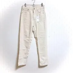 coen テーパードデニムパンツ メンズS 白 コットン100% 新品タグ付のサムネイル