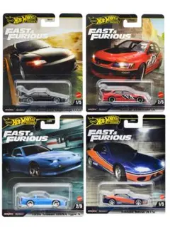 ホットウィール(4点)ワイスピCIVIC、LANCER、180SX、SILVIA
