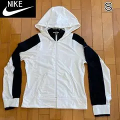 NIKE ナイキ DRI-FIT フルジップ パーカー ジャケット 白×黒　S