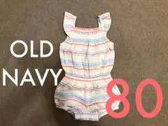 【OLD NAVYオールドネイビー】ロンパース　マルチボーダー　80cm  1歳