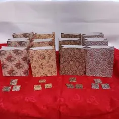 紙袋、封をするためのペーパークリップ付き　フローラルデザイン