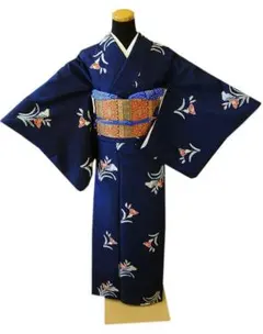 美品 十日町紬＆なごや帯・帯〆・帯揚げ・４点セット（正絹）仕立上り＜TT546＞