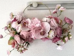 ウェディングブーケ　フープブーケ　ピンク