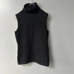 frenchi ブラック タートルネック ノースリーブセーター Lサイズ