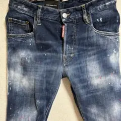 DSQUARED2ダメージ加工スキニーデニム ダークブルー