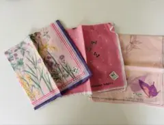 ★新品未使用★ Hanae Mori 花柄 蝶柄 ハンカチ 3枚セット
