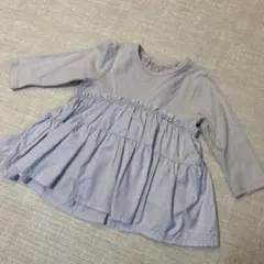 petit main フリル付きトップス80サイズ ライトグレー