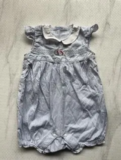 ファミリア　ストライプ 襟付きロンパース