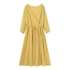 GU カシュクールロングカーディガン（イエロー）